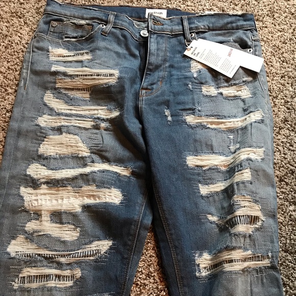 Hudson ripped and repaired skinny jean - Picture 6 of 8